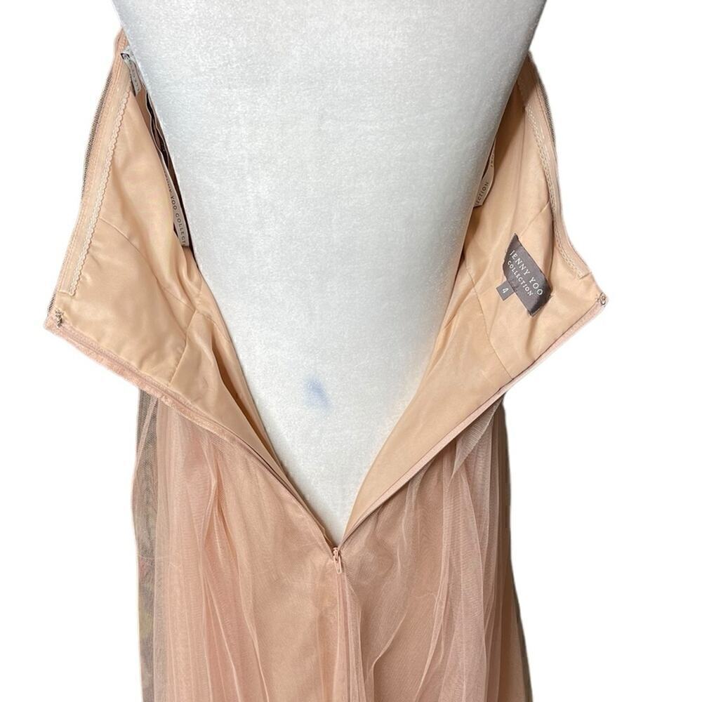 Jenny Yoo Strapless Blush Chiffon Maxi Dress Size 4 Bridesmaid Prom Fairycore - Picture 8 of 16